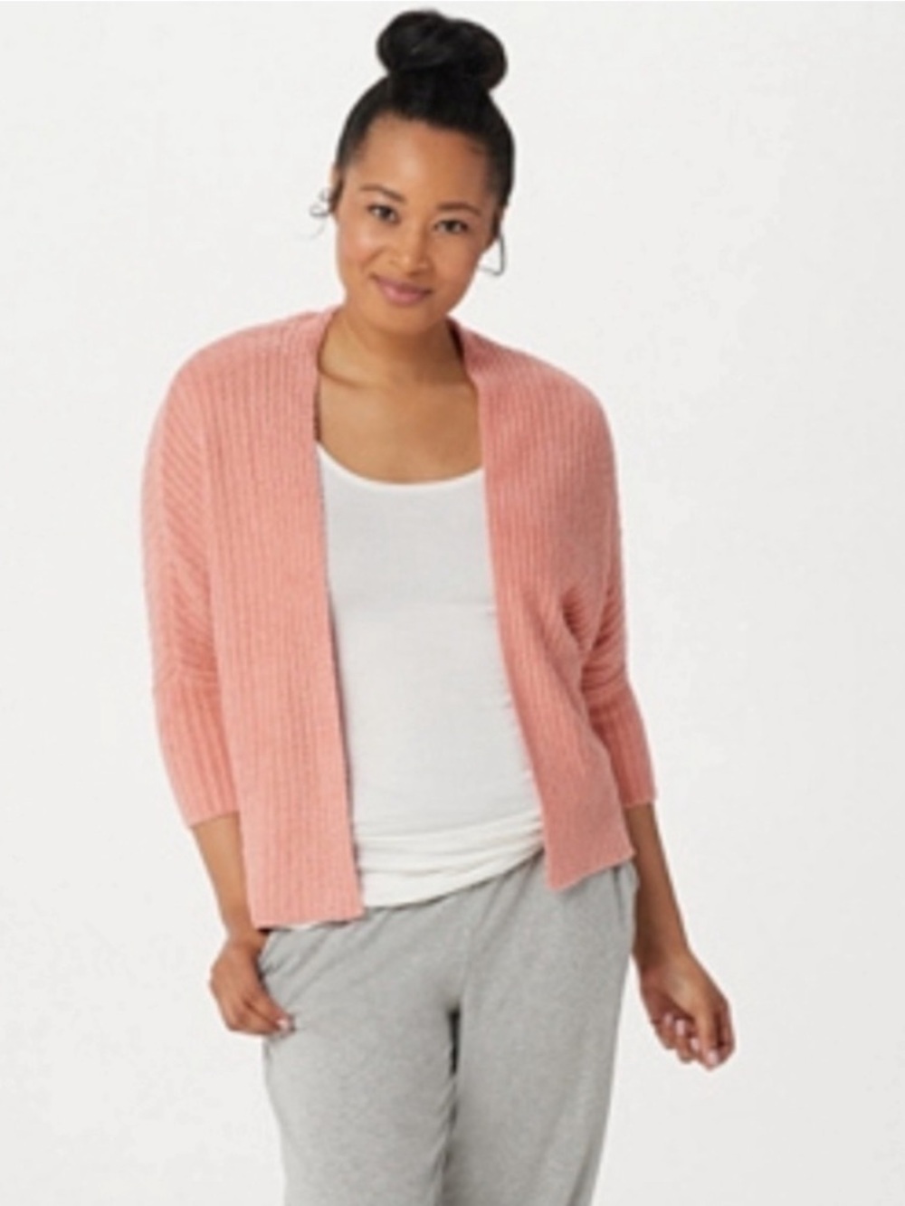 Barefoot Dreams CozyChic Lite Shrug Cardi Coral XS/ xxs